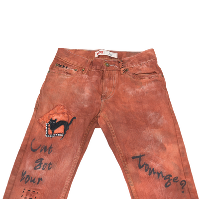 "Cat Got Your Tounge" - Denim Jeans,  Size 12
