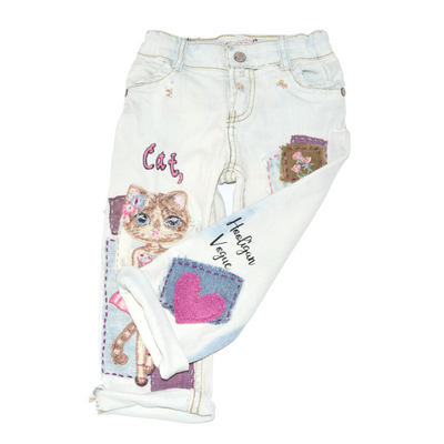 "Pretty Kitty" - Denim Jeans, Size 3X