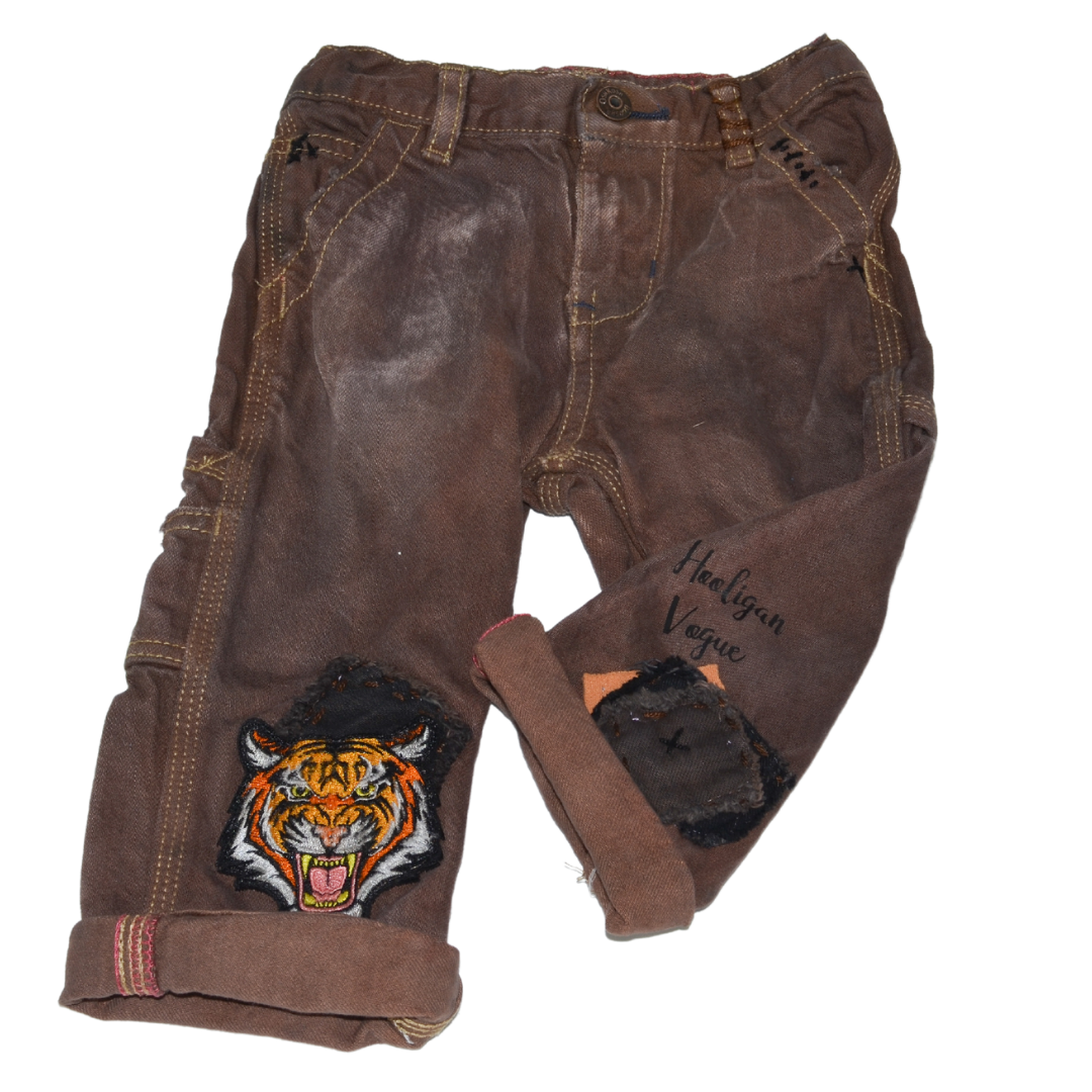 "Tiger Patch" - Denim Jeans, Size 18 Months