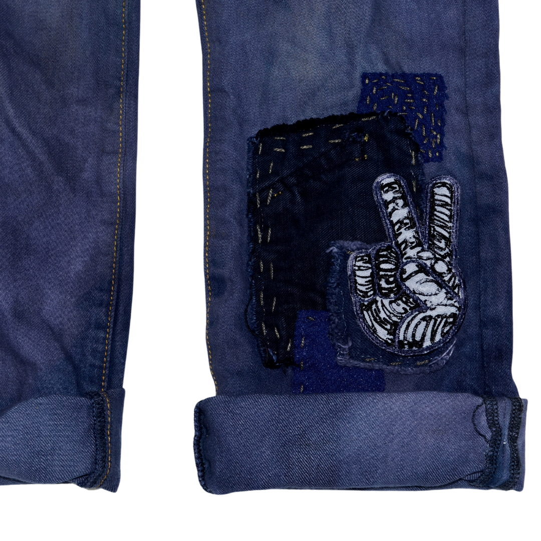 " Game Over" - Denim Jeans, Size 8