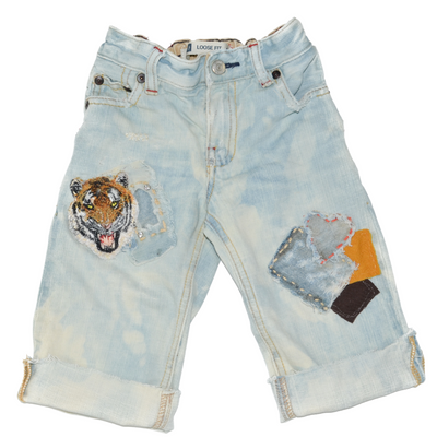 "Eye if the Tiger" - Denim Jeans/Capris, Size 2