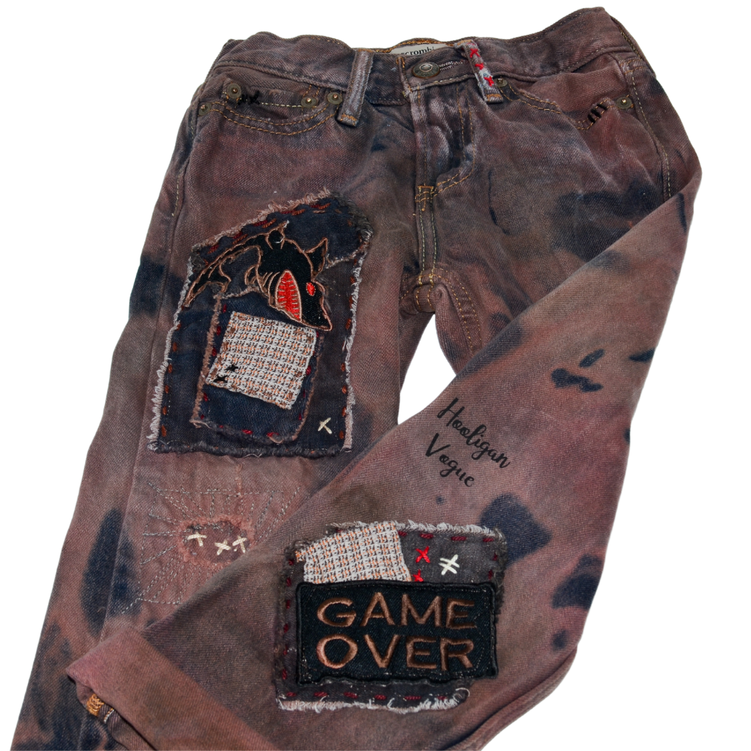 "Game Over" - Denim Jeans, Size 5/6